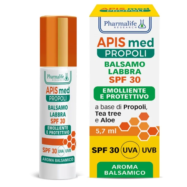 Pharmalife Research Apis Med Propoli Balsamo Labbra SPF 30 Azione Emolliente e Protettiva 5,7 ml