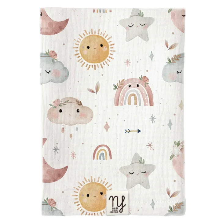 Nannafrufru Mussola Arcobaleno Doppia Garza 100% Cotone