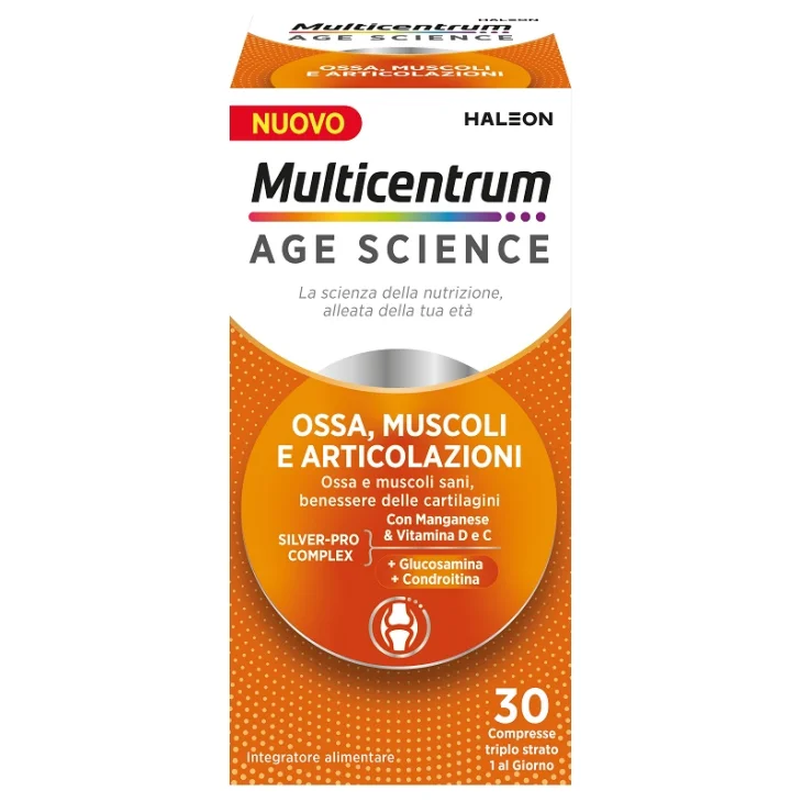 Multicentrum Age Ossa Muscoli e Articolazioni Integratore Multivitaminico 30 compresse