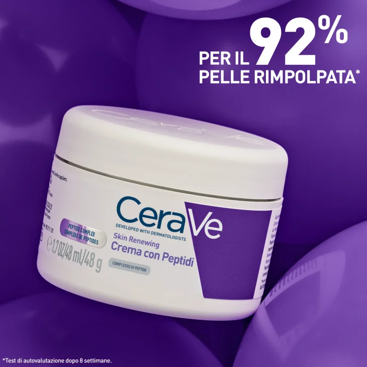 Cerave Skin Renewing Crema Viso Levigante E Idratante Con Peptidi 48 g