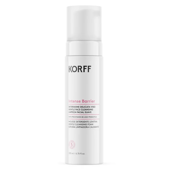 Korff Intense Barrier Mousse Detergente Lenitiva Detersione Delicata Viso 200 ml