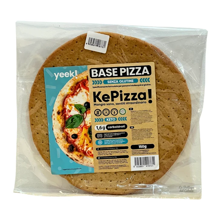 Yeek! Ke Pizza Base Pizza Senza Glutine pronta all'uso 150g Yeek! Ke Pizza Base Pizza Senza Glutine pronta all'uso 150g
