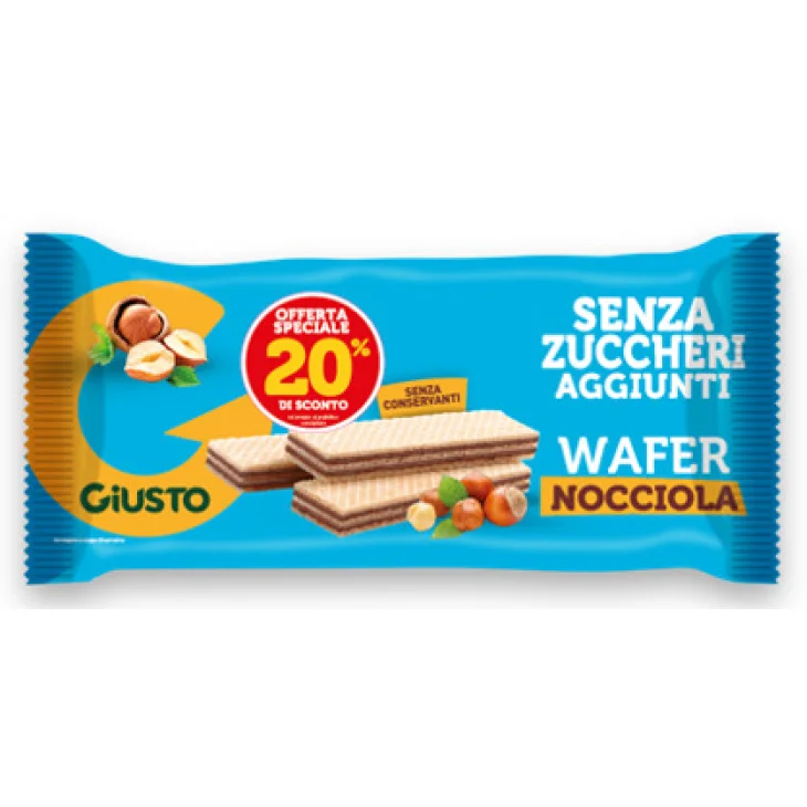 Giusto Senza Zuccheri Aggiunti Wafer alla Nocciola 175 g Offerta Speciale Giusto Senza Zuccheri Aggiunti Wafer alla Nocciola 175 g Offerta Speciale
