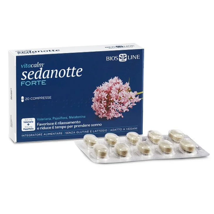 Bios Line Vitacalm Sedanotte Forte Integratore per il Sonno 20 Compresse