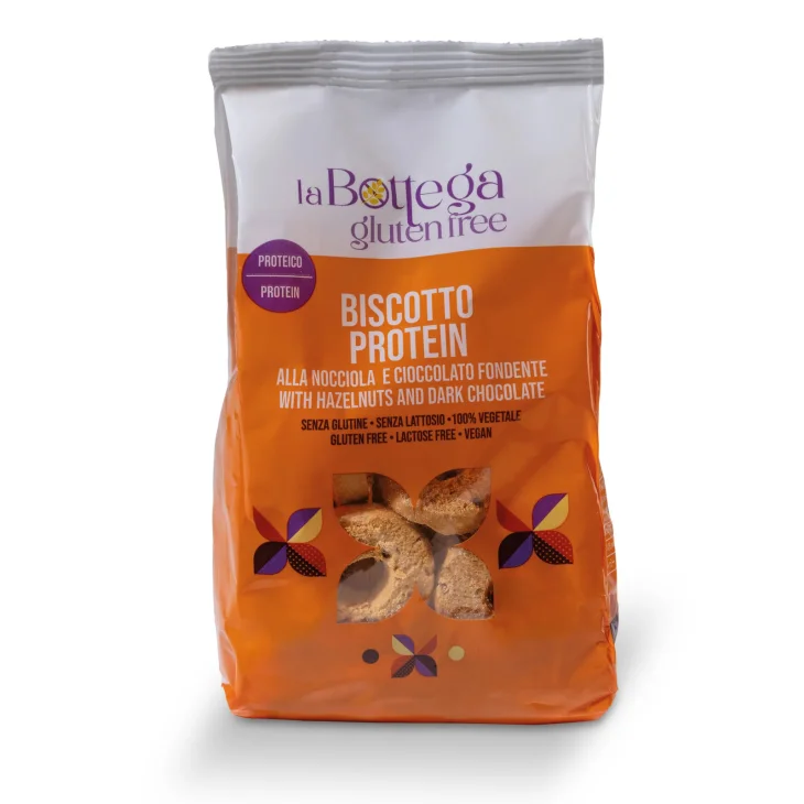 La Bottega Gluten Free Biscotto Proteico Nocciola e Cioccolato Fondente Senza Glutine 35 grammi