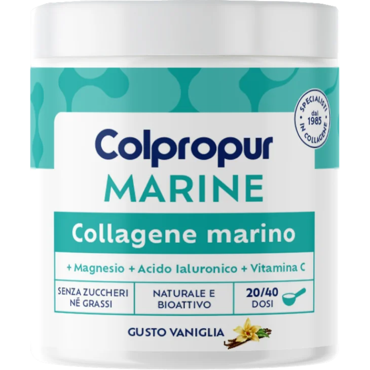 Colpropur Marine Collagene Marino Integratore per Ossa e Articolazioni Gusto Vaniglia 228 g