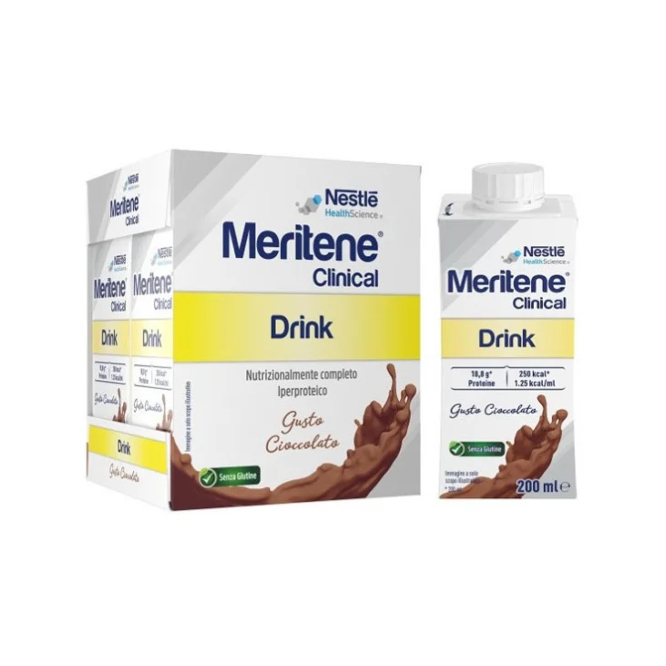 Nestlé Meritene Clinical Drink Nutrizionale Iperproteico Cioccolato 4 Bottiglie 200ml