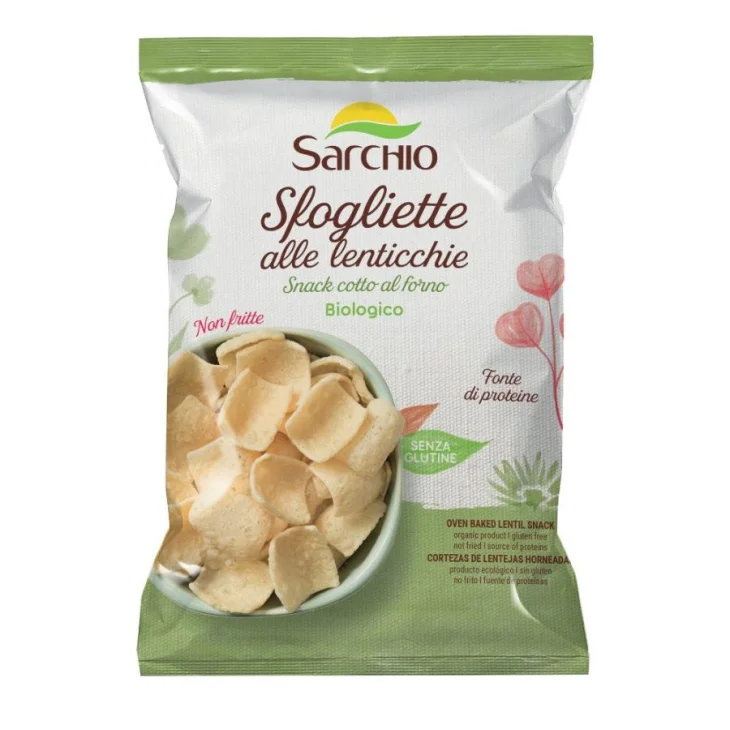 Sarchio Sfogliette alle Lenticchie Biologiche Senza Glutine Snack 50g
