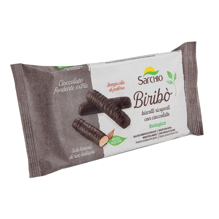 Sarchio Biribò Biscotti Cioccolato Fondente Biologici Senza Glutine 130g Sarchio Biribò Biscotti Cioccolato Fondente Biologici Senza Glutine 130g
