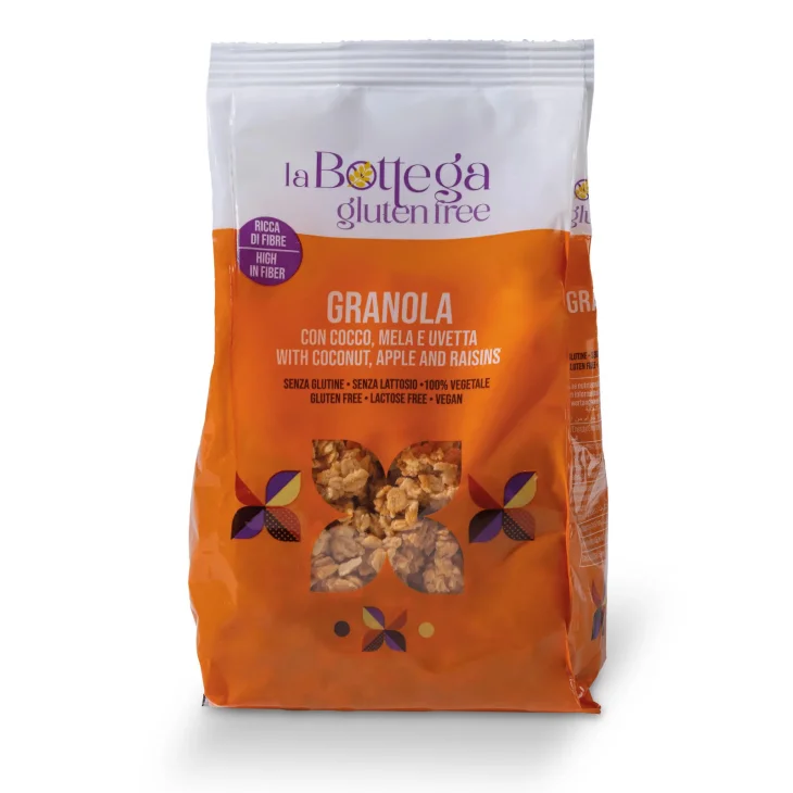 La Bottega Gluten Free Granola Cocco Mela Uvetta Senza Glutine 300g La Bottega Gluten Free Granola Cocco Mela Uvetta Senza Glutine 300g