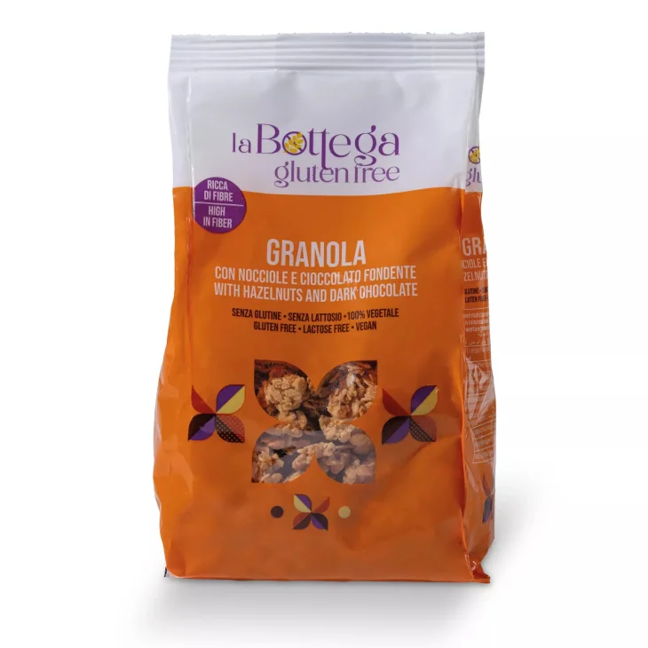 La Bottega Gluten Free Granola con Nocciole e Cioccolato Fondente Senza Glutine e Lattosio 300 grammi La Bottega Gluten Free Granola con Nocciole e Cioccolato Fondente Senza Glutine e Lattosio 300 grammi