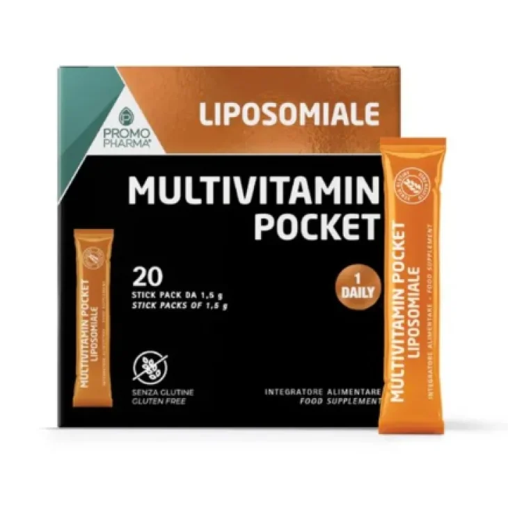 Liposomiale Multivitamin Pocket Integratore per Stanchezza e Affaticamento 20 Stick da 1,5 g