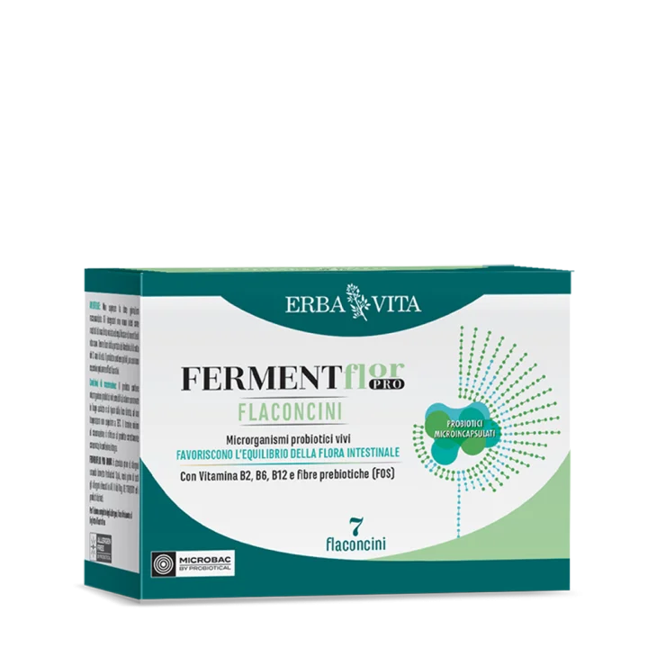 Erba Vita Ferment  Flor Pro Integratore per il Benessere Intestinale 7 flaconcini da10 ml