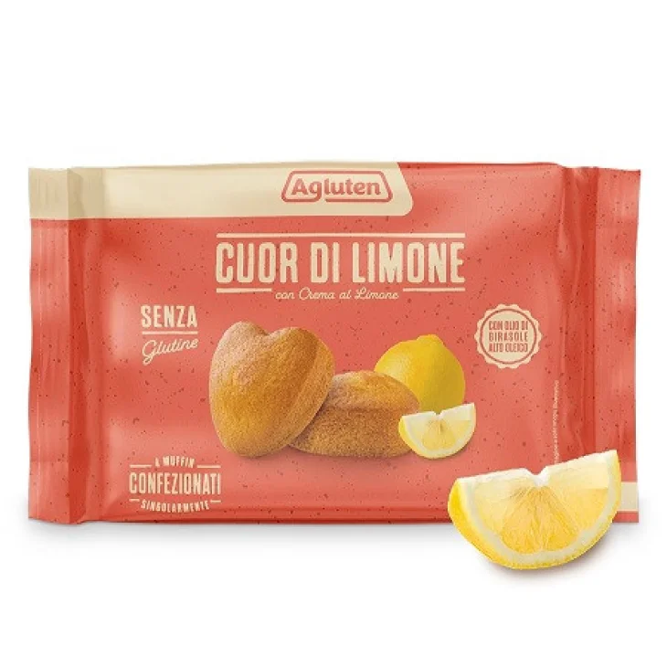 Agluten Cuor di Limone Muffin Senza Glutine 4 Pezzi 150g Agluten Cuor di Limone Muffin Senza Glutine 4 Pezzi 150g
