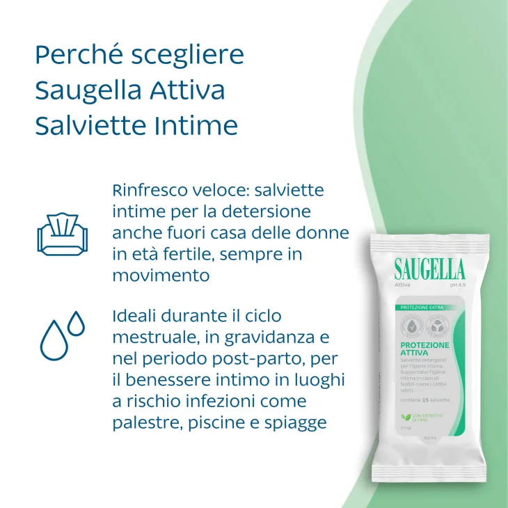 Saugella Attiva Salviettine Intime Protezione Intima Biodegradabili 15 Pezzi Saugella Attiva Salviettine Intime Protezione Intima Biodegradabili 15 Pezzi