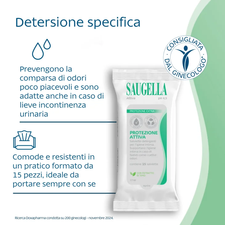 Saugella Attiva Salviettine Intime Protezione Intima Biodegradabili 15 Pezzi Saugella Attiva Salviettine Intime Protezione Intima Biodegradabili 15 Pezzi