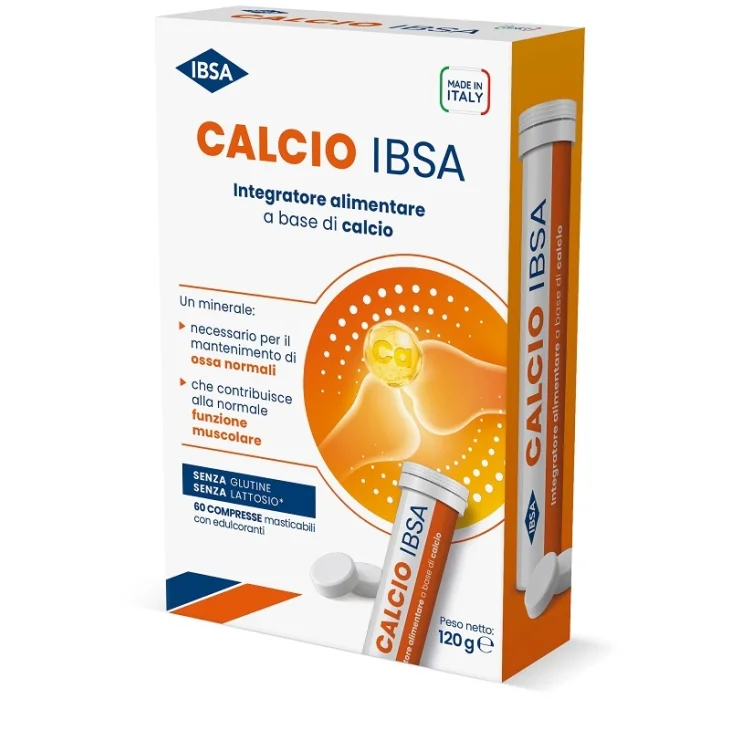 Calcio Ibsa integratore per ossa e muscoli 60 compresse masticabili Calcio Ibsa integratore per ossa e muscoli 60 compresse masticabili