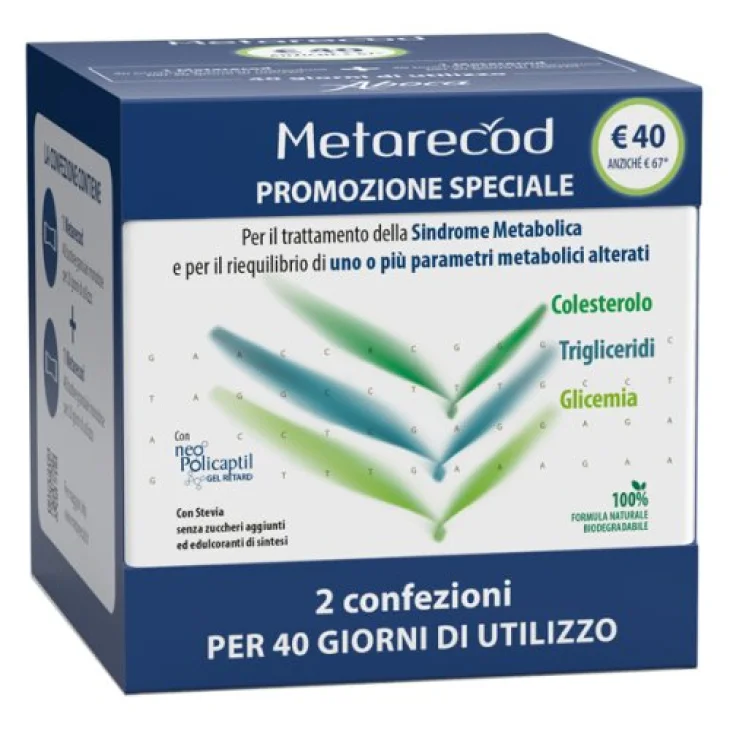 Aboca Metarecod Trattamento della Sindrome Metabolica 2 confezioni per 40 giorni di utilizzo