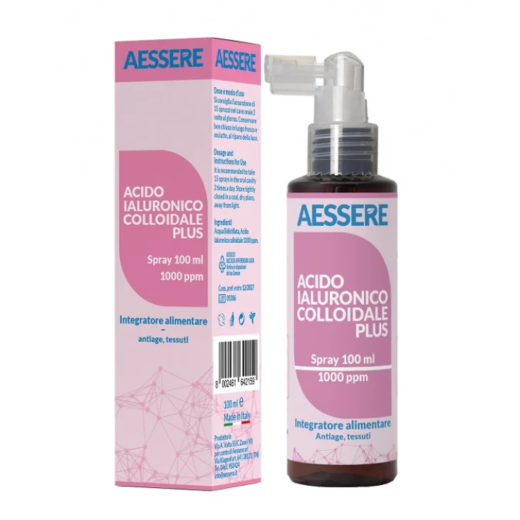 Aessere Acido Ialuronico Colloidale Plus 1000PPM Integratore Alimentare 100 ml