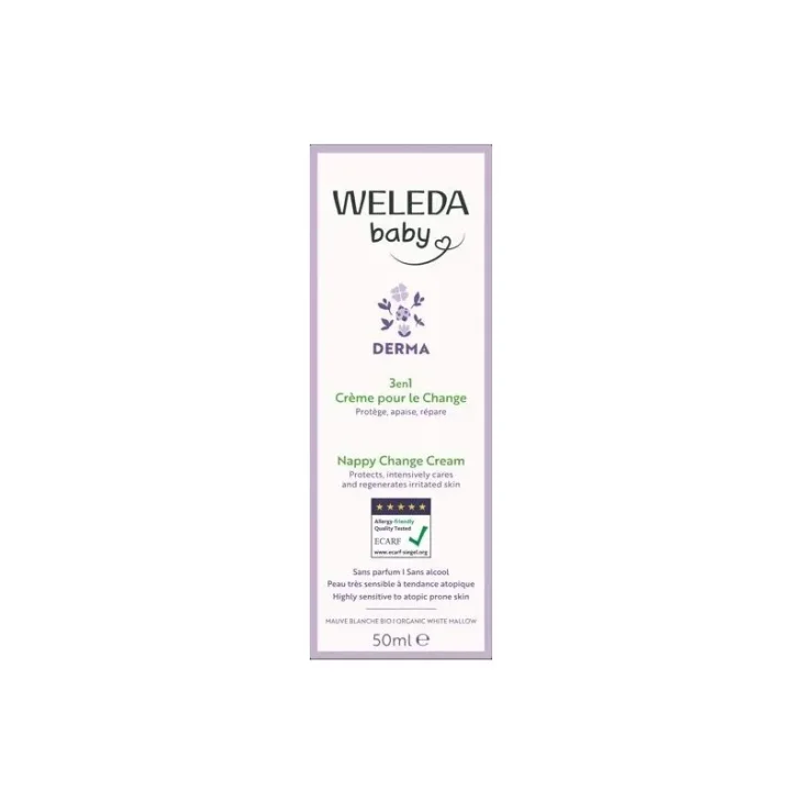 Weleda Baby Derma Crema Cambio 3 in 1 per il Cambio Pannolino 50 ml