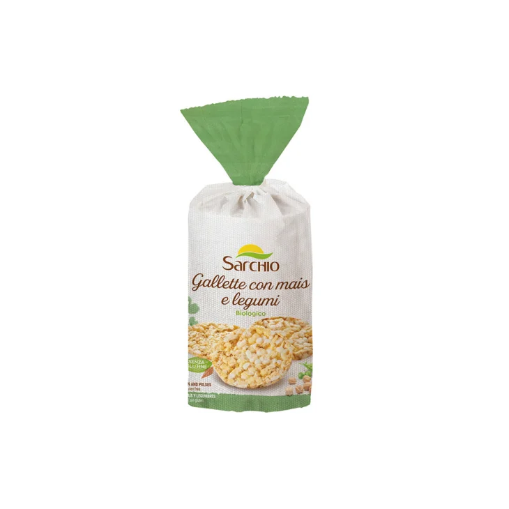 Sarchio Gallette Mais e Legumi Bio Senza Glutine Snack Croccante 100g