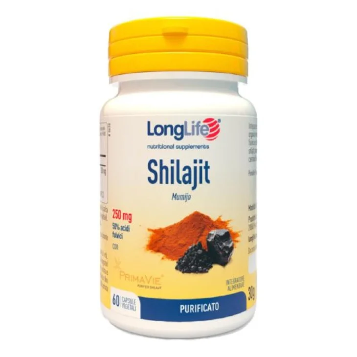Longlife Shilajit Integratore Tonico ed Energizzante per il benessere Psico-fisico 60 Capsule Longlife Shilajit Integratore Tonico ed Energizzante per il benessere Psico-fisico 60 Capsule