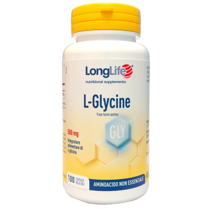Longlife L-glycine 500 mg Integratore per il Benessere del Sistema Nervoso 100 Capsule Vegetali