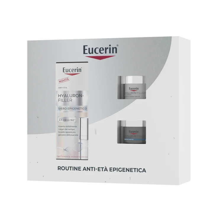 Eucerin Xmas Pack Epigenetic Serum Mini Cofanetto di Bellezza Epigenetic Serum 30 ml + Hyaluron Filler Crema SPF30 20 ml + Hyaluron Filler Crema Notte 20 ml