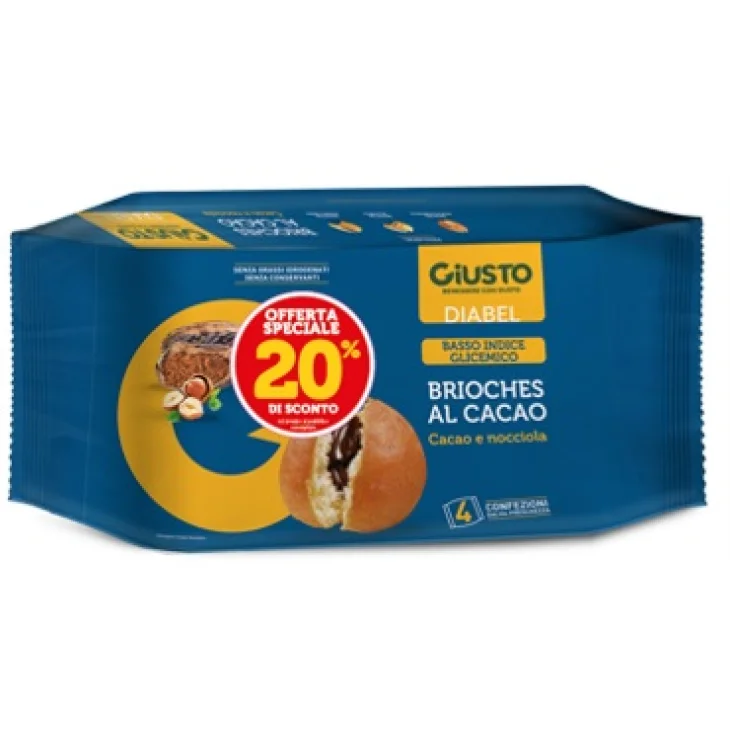 Giusto Diabel Brioches al Cacao 4x45 g Taglio Prezzo