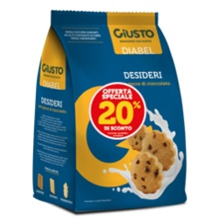 Giusto Diabel Biscotto Desideri con diabGocce di Cioccolato Senza Zuccheri Aggiunti 150 g Taglio Prezzo