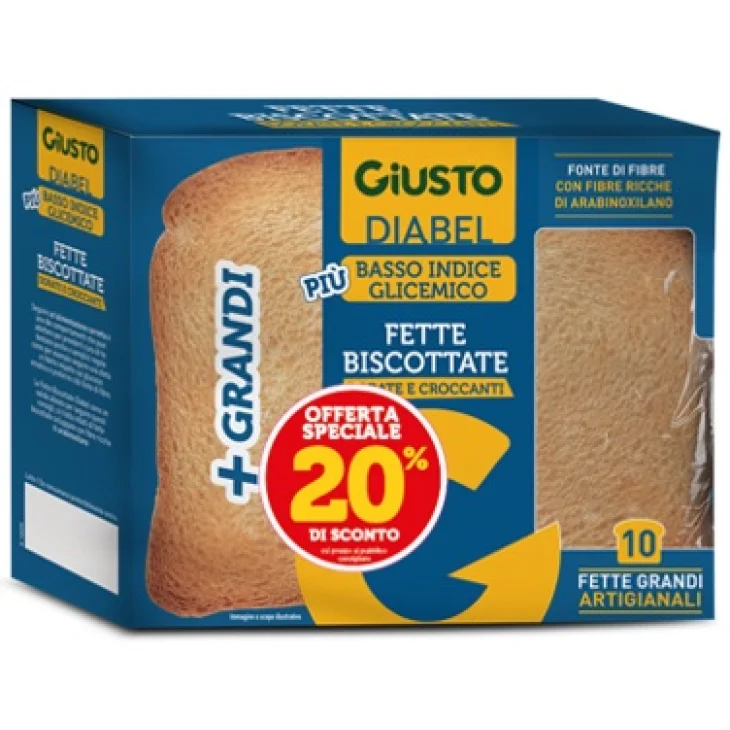 Giusto Diabel Fette Biscottate 2 pezzi da 75 g Taglio Prezzo