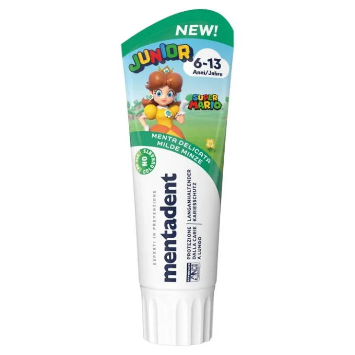 Mentadent Junior Dentifricio 6-13 Anni Menta Delicata Ingredienti Naturali 75 ml Mentadent Junior Dentifricio 6-13 Anni Menta Delicata Ingredienti Naturali 75 ml