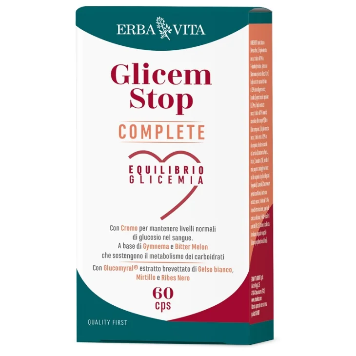 Glicem Stop Complete Integratore Alimentare per Controllo Glicemia 60 Capsule Glicem Stop Complete Integratore Alimentare per Controllo Glicemia 60 Capsule