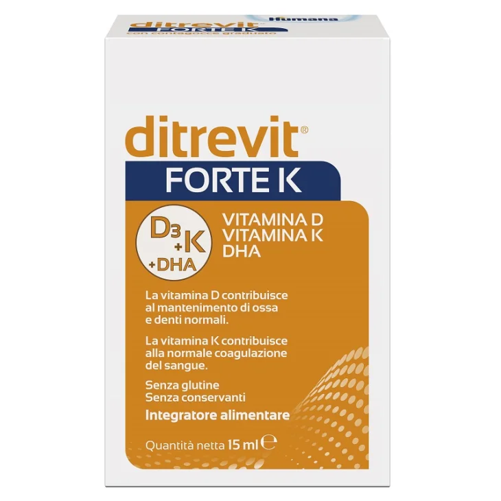 Humana Ditrevit Forte K Integratore per il Benessere di Ossa e Denti 15 ml Humana Ditrevit Forte K Integratore per il Benessere di Ossa e Denti 15 ml