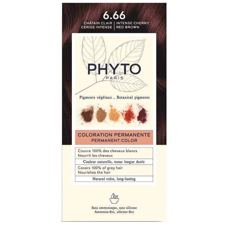 Phyto Color Kit Tinta per Capelli Colore 6,66 Castano Intenso Rosso Ciliegia Phyto Color Kit Tinta per Capelli Colore 6,66 Castano Intenso Rosso Ciliegia
