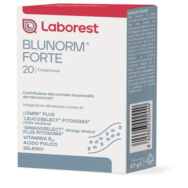 Blunorm Forte Integratore per Microcircolo 20 compresse Blunorm Forte Integratore per Microcircolo 20 compresse