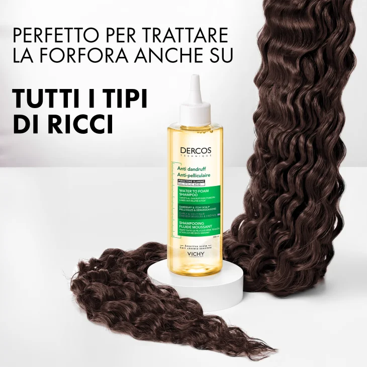Vichy Dercos Shampoo Anti-Forfora Acqua-Mousse Per Capelli Ricci e Crespi Azione Anti-Forfora e Anti-Prurito 200 ml Vichy Dercos Shampoo Anti-Forfora Acqua-Mousse Per Capelli Ricci e Crespi Azione Anti-Forfora e Anti-Prurito 200 ml
