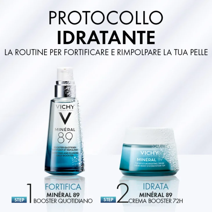 Vichy Cofanetto Regalo Boost Idratazione con Minéral 89 Booster Siero 50ml + Minéral 89 Crema 15ml