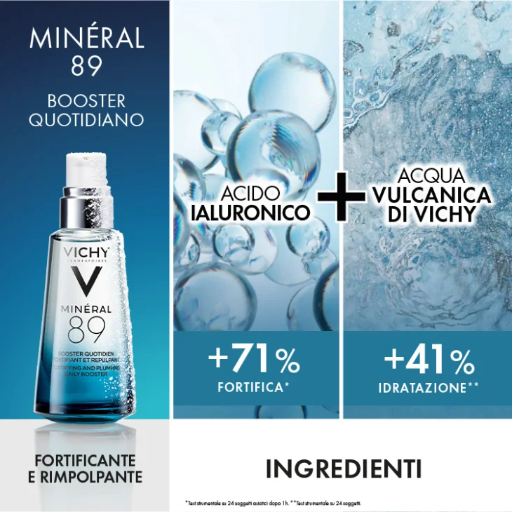 Vichy Cofanetto Regalo Boost Idratazione con Minéral 89 Booster Siero 50ml + Minéral 89 Crema 15ml