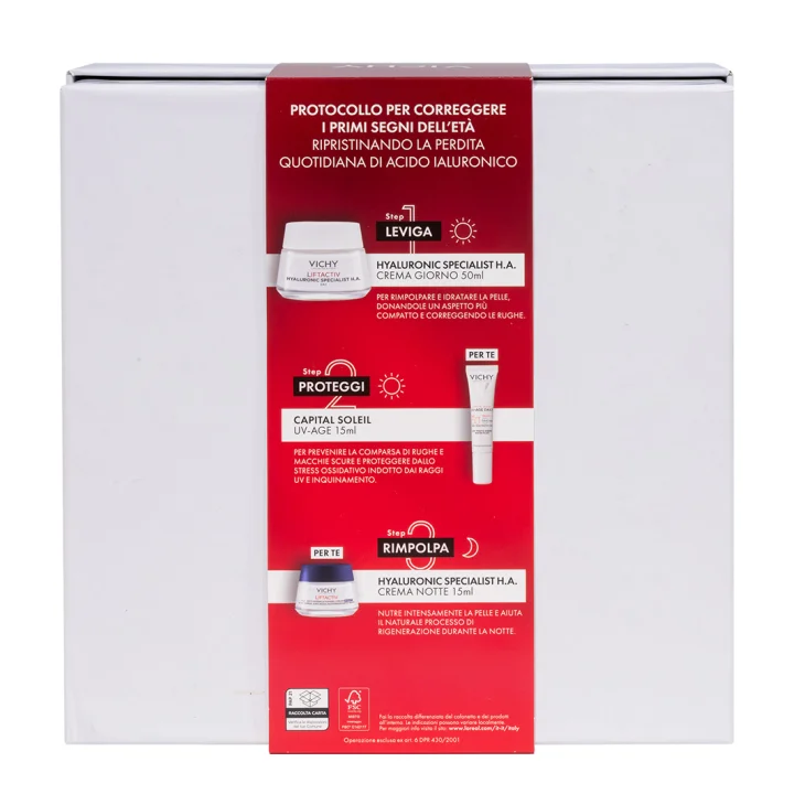 Vichy Cofanetto Spa Protocollo Antirughe Liftactiv H.A. Crema PNM 50ml + UVAGE 15ml + Crema Notte 15ml
