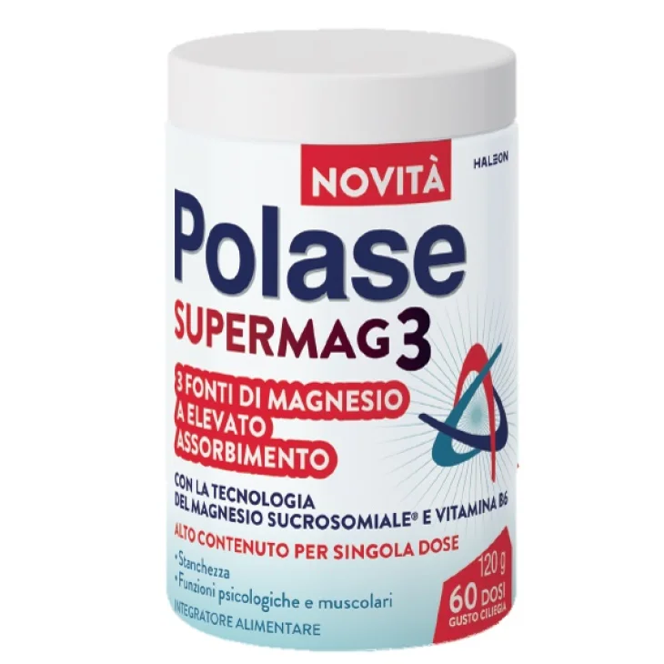 Polase Supermag3 Integratore di Magnesio e Vitamina B Barattolo 120 g