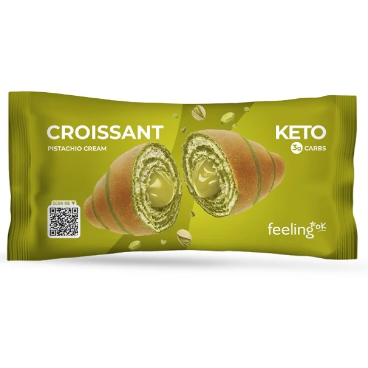 FeelingOk Croissant Ripieno di Crema al Pistacchio 50 g