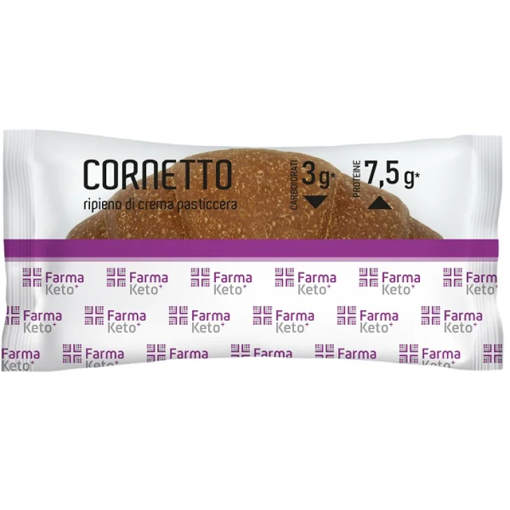 Farmaketo Cornetto Ripieno alla Crema Pasticcera Low Carb 50 g Farmaketo Cornetto Ripieno alla Crema Pasticcera Low Carb 50 g