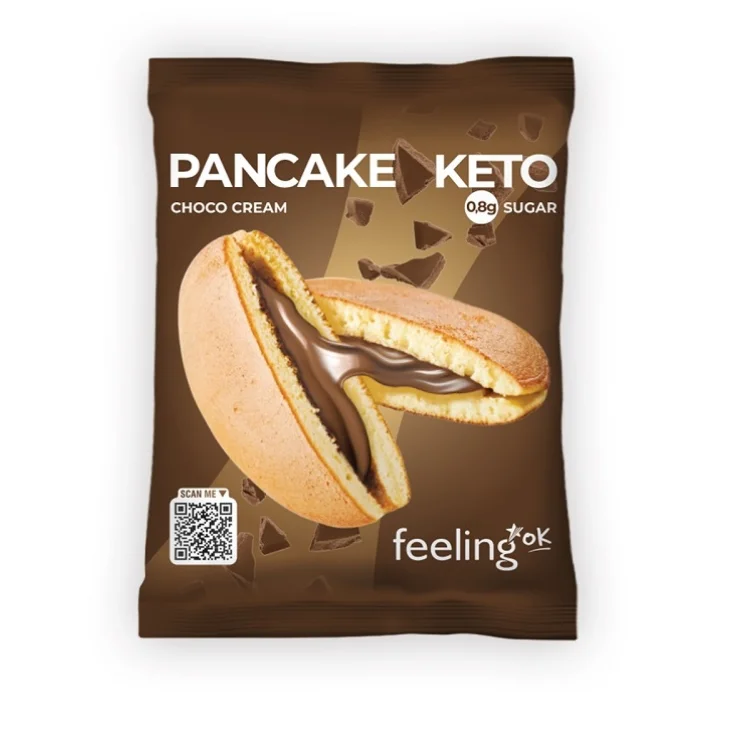 FeelingOk Pancake Keto Choco Cream Ripieno di Crema al Cioccolato 50 g