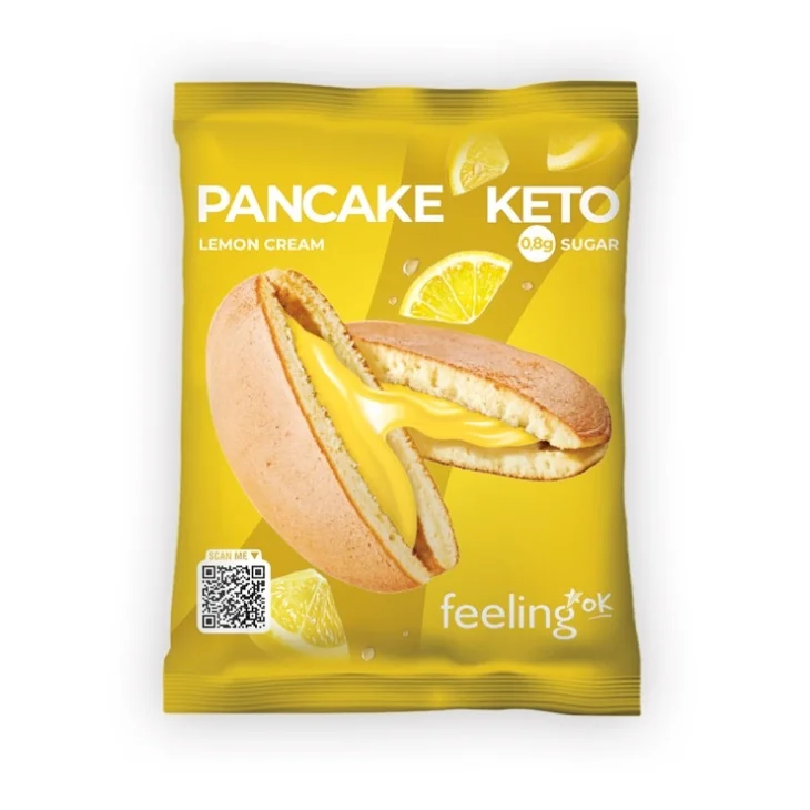FeelingOk Pancake Keto Lemon Cream Ripieno di Crema al Limone 50 g