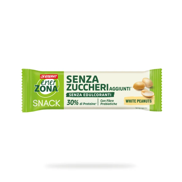 Enerzona Snack Barretta Proteica Senza Zuccheri Aggiunti Gusto Arachidi e Cioccolato Bianco 33 g
