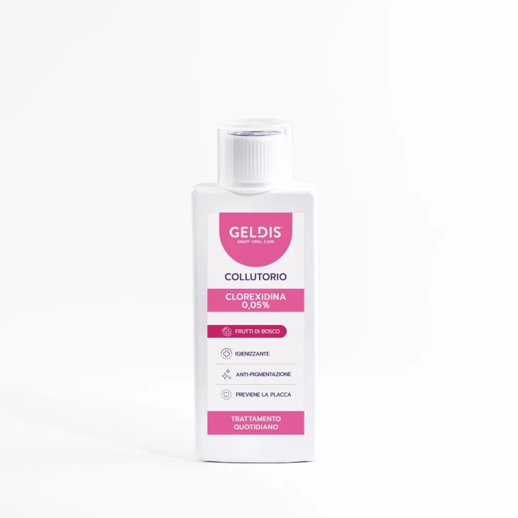 Geldis Collutorio Clorexidina 0,05% Gusto Frutti di Bosco 200 ml Geldis Collutorio Clorexidina 0,05% Gusto Frutti di Bosco 200 ml