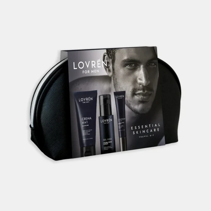 Lovrén Travel Kit Uomo Crema 50 ml + Gel Viso 30 ml + Contorno Occhi 15 ml