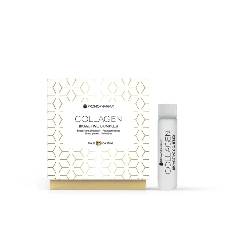 PromoPharma Collagen Bioactive Complex  Integratore di collagene e vitamina C 20 fiale