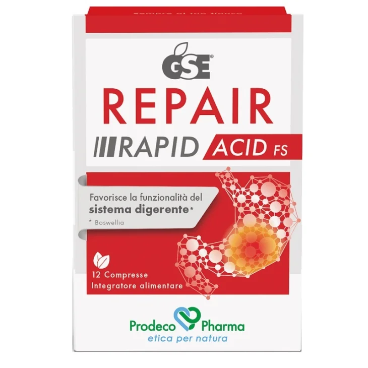 Gse Repair Rapid Acid Fs Integratore Alimentare per il Benessere Digestivo 12 Compresse Gse Repair Rapid Acid Fs Integratore Alimentare per il Benessere Digestivo 12 Compresse